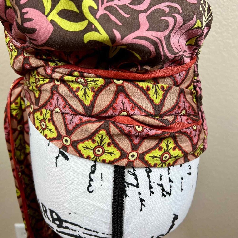 Haute Hippie pink halter top floral mock neck open back size L boho baddie - Picture 9 of 10